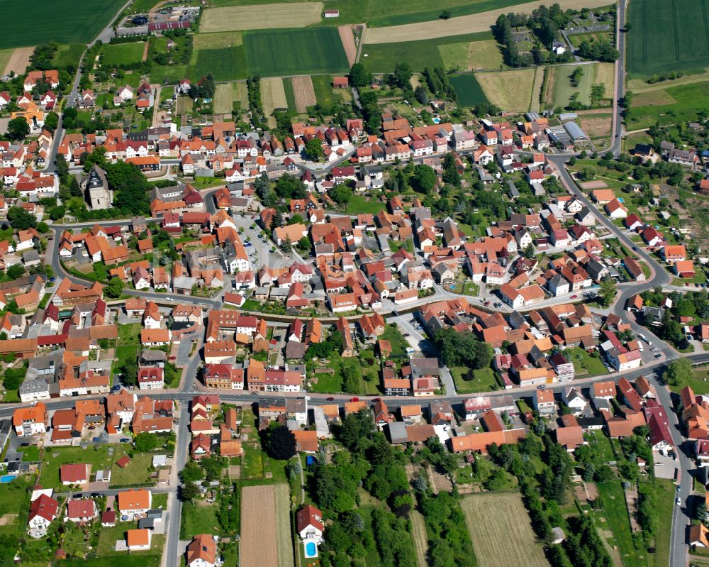 Niederorschel aus der Vogelperspektive: Stadtansicht vom Innenstadtbereich in Niederorschel im Bundesland Thüringen, Deutschland