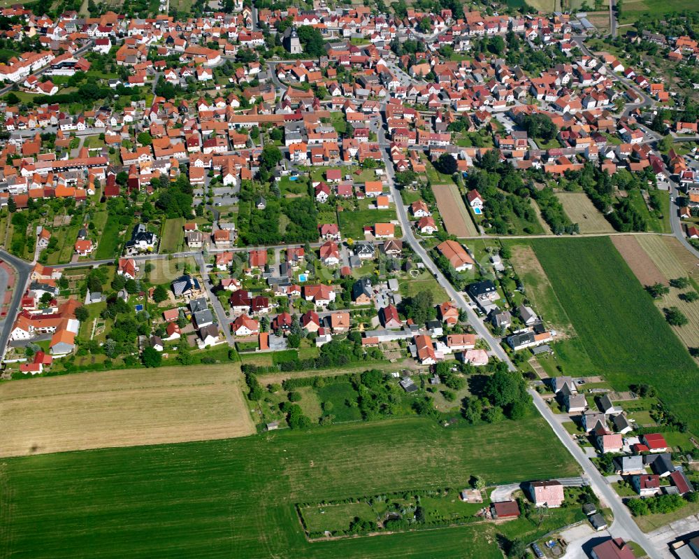 Luftaufnahme Niederorschel - Stadtansicht vom Innenstadtbereich in Niederorschel im Bundesland Thüringen, Deutschland