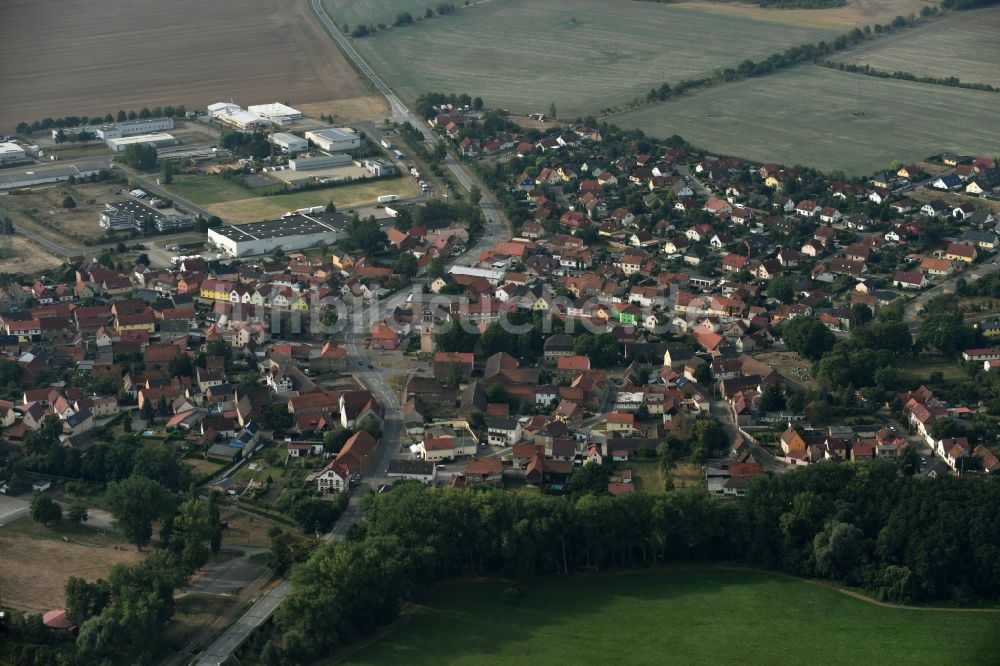 Oberröblingen von oben - Stadtansicht vom Innenstadtbereich in Oberröblingen im Bundesland Sachsen-Anhalt