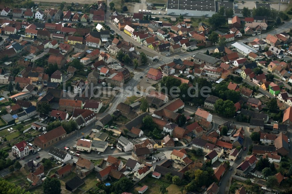 Luftaufnahme Oberröblingen - Stadtansicht vom Innenstadtbereich in Oberröblingen im Bundesland Sachsen-Anhalt