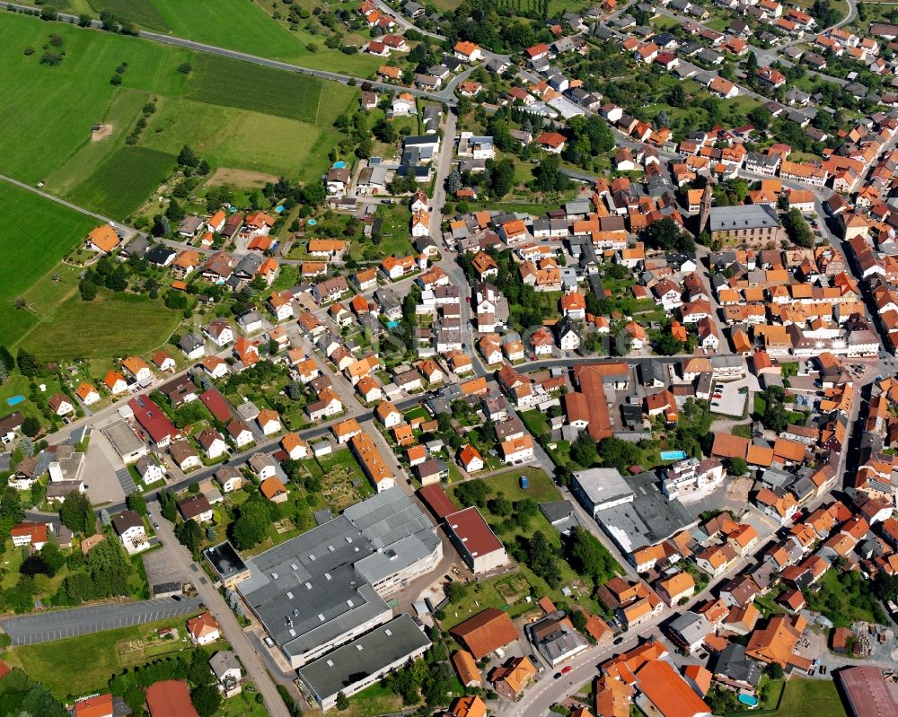 Luftaufnahme Oberzent - Stadtansicht vom Innenstadtbereich in Oberzent im Bundesland Hessen, Deutschland