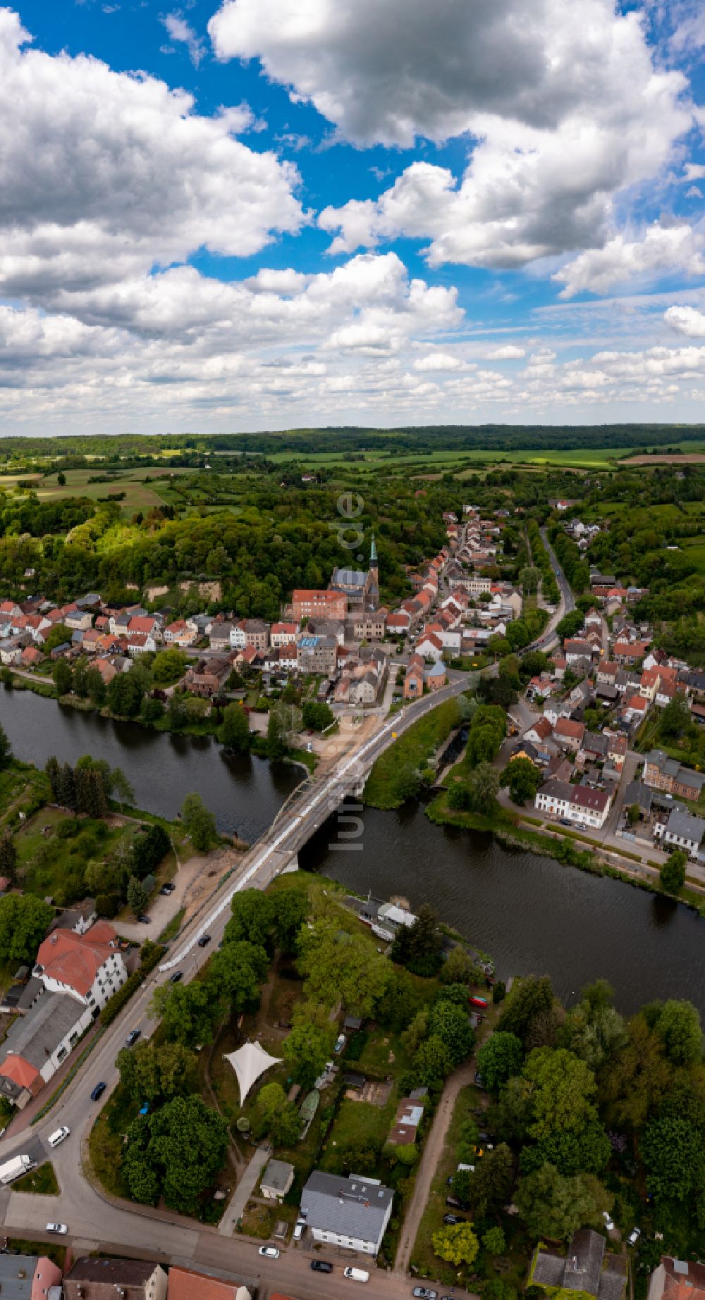 Oderberg von oben - Stadtansicht vom Innenstadtbereich in Oderberg im Bundesland Brandenburg