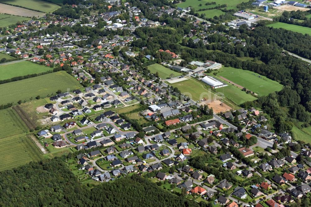 Oeversee von oben - Stadtansicht vom Innenstadtbereich in Oeversee im Bundesland Schleswig-Holstein