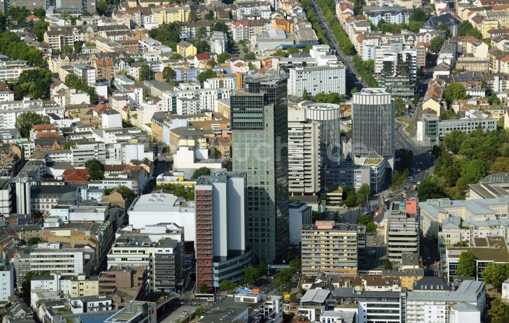 Offenbach am Main von oben - Stadtansicht vom Innenstadtbereich in Offenbach am Main im Bundesland Hessen