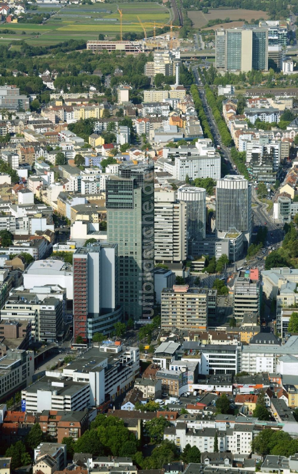 Luftbild Offenbach am Main - Stadtansicht vom Innenstadtbereich in Offenbach am Main im Bundesland Hessen