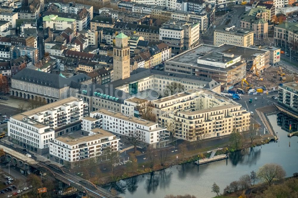 Mülheim an der Ruhr von oben - Stadtansicht vom Innenstadtbereich im Ortsteil Ruhr Metropolitan Area in Mülheim an der Ruhr im Bundesland Nordrhein-Westfalen