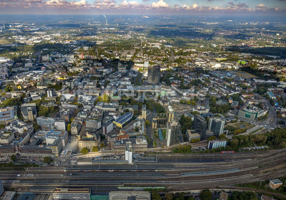 Luftaufnahme Essen - Stadtansicht vom Innenstadtbereich im Ortsteil Stadtkern in Essen im Bundesland Nordrhein-Westfalen, Deutschland