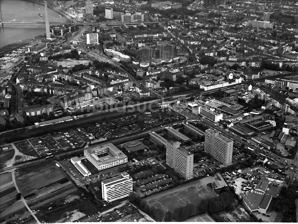 Düsseldorf aus der Vogelperspektive: Stadtansicht vom Innenstadtbereich im Ortsteil Unterbilk in Düsseldorf im Bundesland Nordrhein-Westfalen, Deutschland