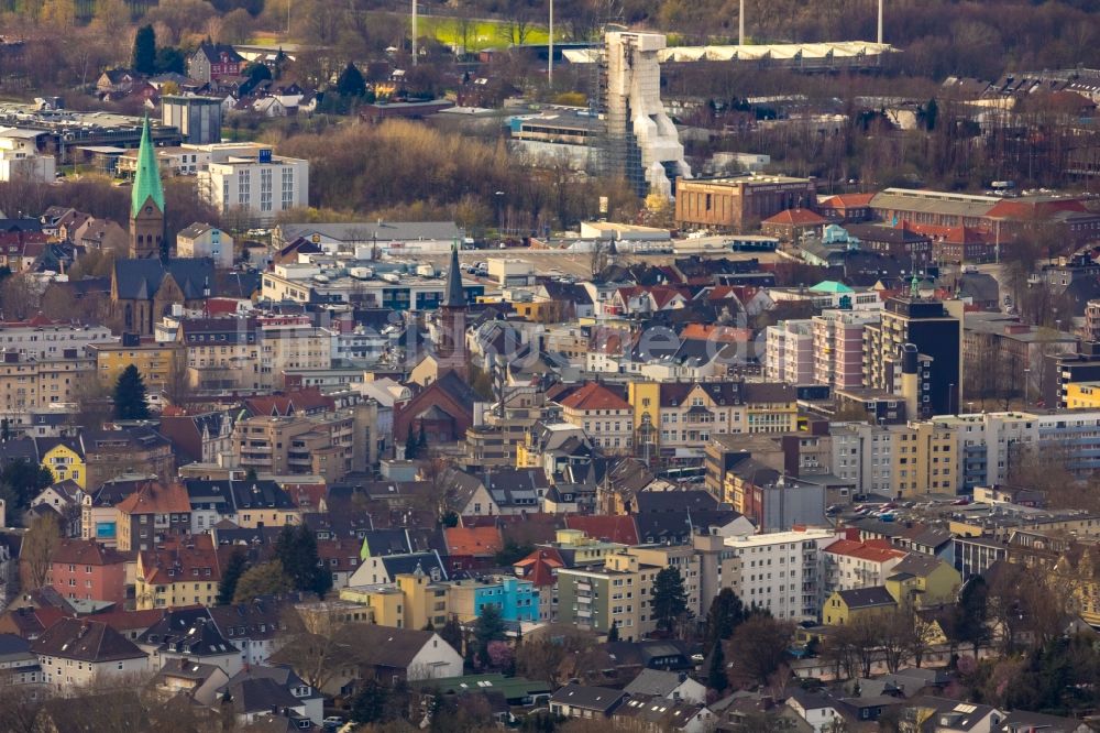 Luftaufnahme Bochum - Stadtansicht vom Innenstadtbereich im Ortsteil Wattenscheid in Bochum im Bundesland Nordrhein-Westfalen, Deutschland