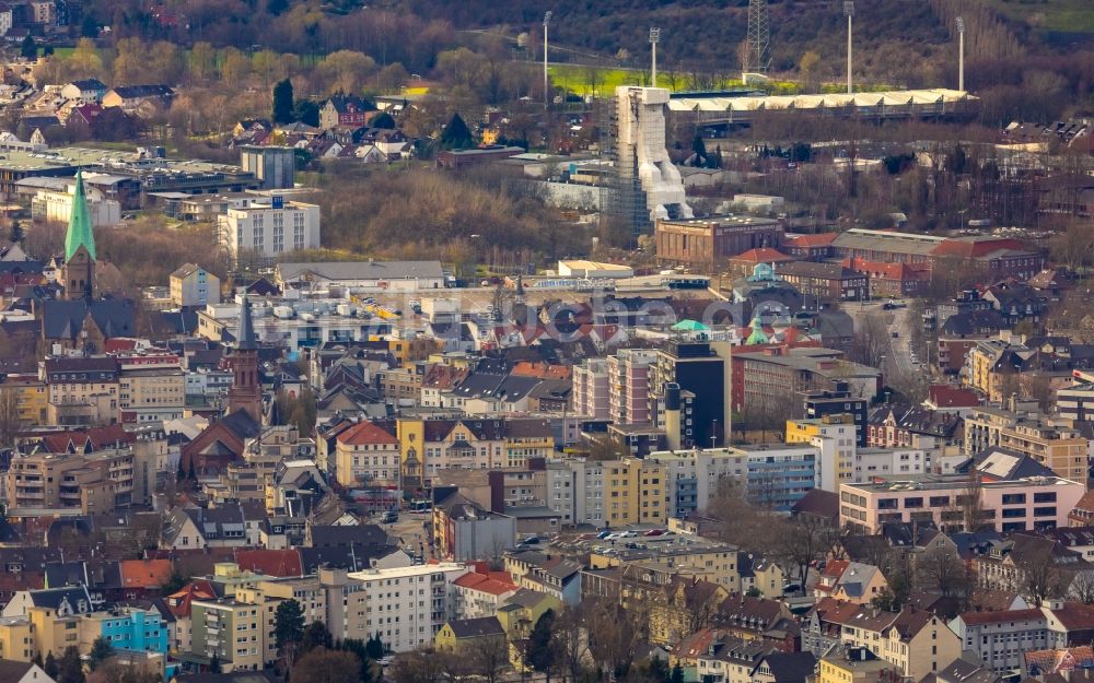 Bochum aus der Vogelperspektive: Stadtansicht vom Innenstadtbereich im Ortsteil Wattenscheid in Bochum im Bundesland Nordrhein-Westfalen, Deutschland