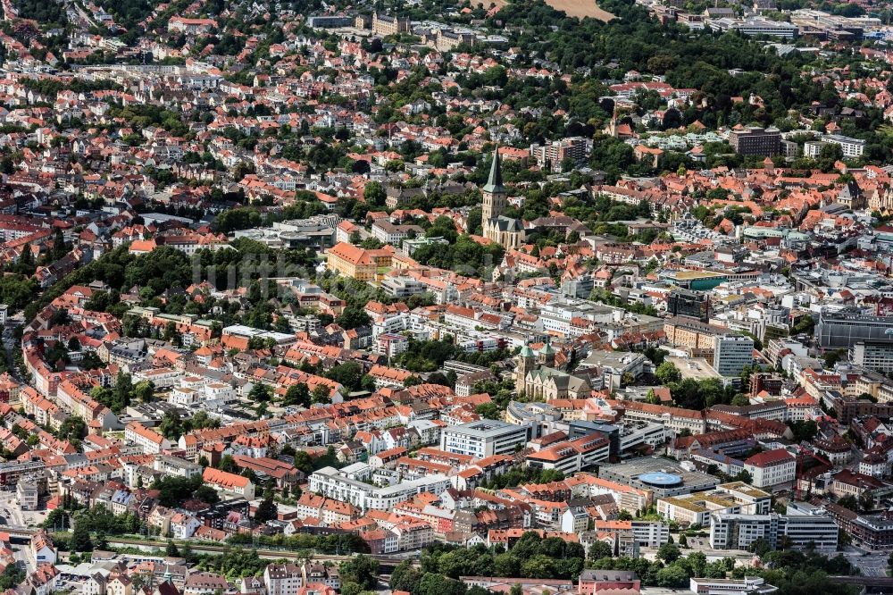 Luftaufnahme Osnabrück - Stadtansicht vom Innenstadtbereich in Osnabrück im Bundesland Niedersachsen, Deutschland