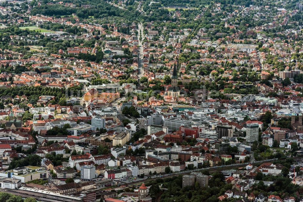 Osnabrück von oben - Stadtansicht vom Innenstadtbereich in Osnabrück im Bundesland Niedersachsen, Deutschland