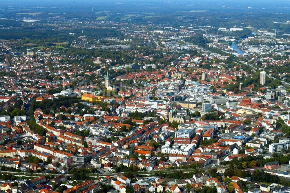 Luftbild Osnabrück - Stadtansicht vom Innenstadtbereich in Osnabrück im Bundesland Niedersachsen, Deutschland