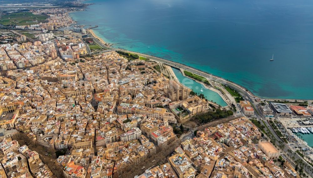 Luftbild Palma - Stadtansicht vom Innenstadtbereich in Palma in Islas Baleares, Spanien