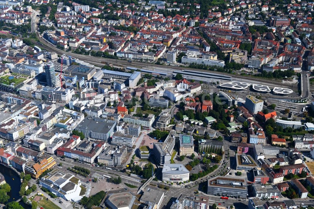 Luftaufnahme Pforzheim - Stadtansicht vom Innenstadtbereich in Pforzheim im Bundesland Baden-Württemberg, Deutschland