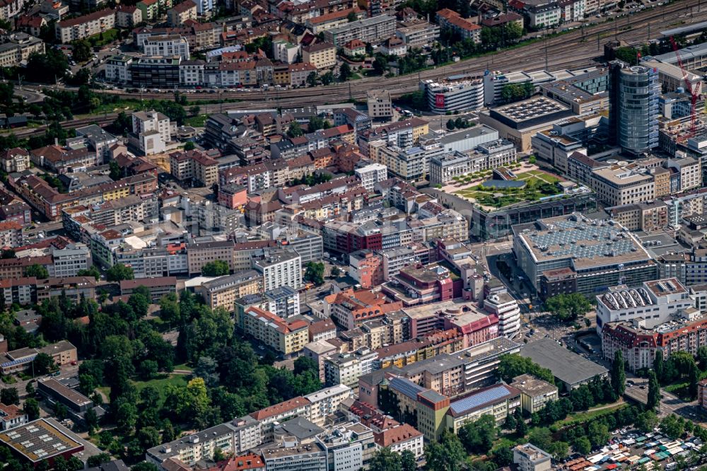 Luftbild Pforzheim - Stadtansicht vom Innenstadtbereich in Pforzheim im Bundesland Baden-Württemberg, Deutschland