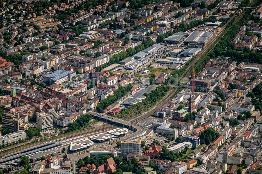 Luftaufnahme Pforzheim - Stadtansicht vom Innenstadtbereich in Pforzheim im Bundesland Baden-Württemberg, Deutschland