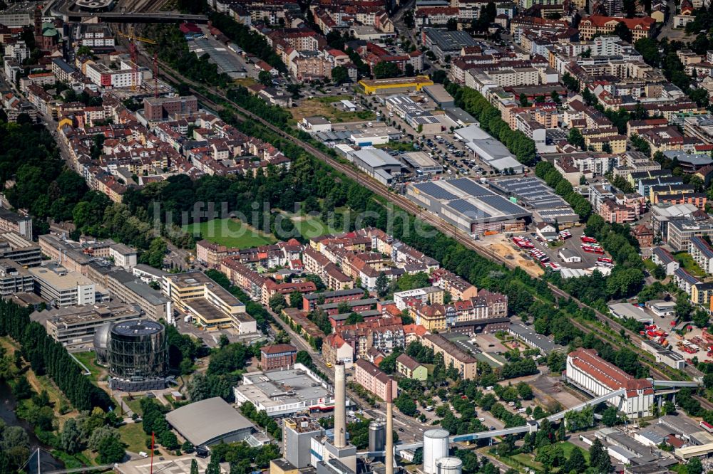 Pforzheim aus der Vogelperspektive: Stadtansicht vom Innenstadtbereich in Pforzheim im Bundesland Baden-Württemberg, Deutschland