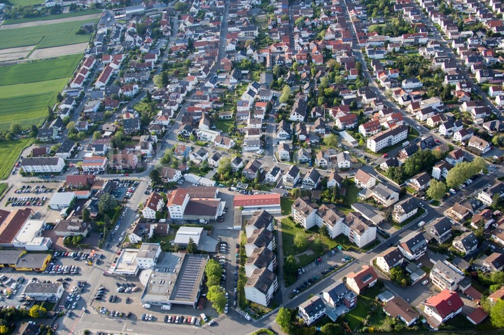 Luftaufnahme Pfungstadt - Stadtansicht vom Innenstadtbereich in Pfungstadt im Bundesland Hessen, Deutschland