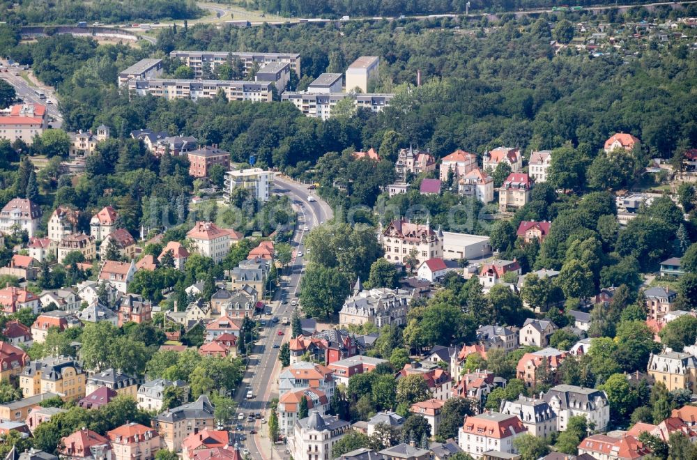 Dresden aus der Vogelperspektive: Stadtansicht vom Innenstadtbereich Pieschen in Dresden im Bundesland Sachsen, Deutschland