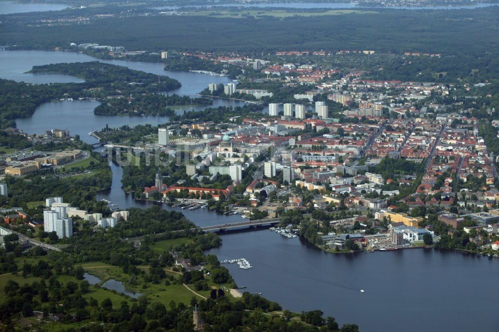 Potsdam aus der Vogelperspektive: Stadtansicht vom Innenstadtbereich in Potsdam im Bundesland Brandenburg