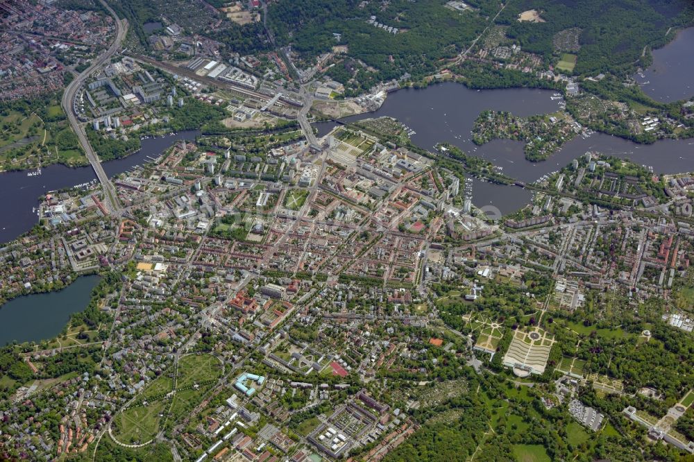 Luftbild Potsdam - Stadtansicht vom Innenstadtbereich in Potsdam im Bundesland Brandenburg, Deutschland