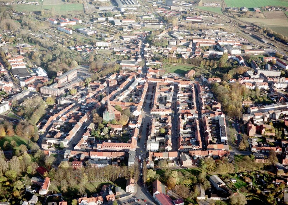 Luftbild Pritzwalk - Stadtansicht vom Innenstadtbereich in Pritzwalk im Bundesland Brandenburg, Deutschland