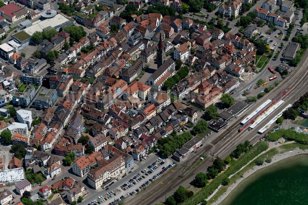 Luftbild Radolfzell am Bodensee - Stadtansicht vom Innenstadtbereich in Radolfzell am Bodensee im Bundesland Baden-Württemberg, Deutschland