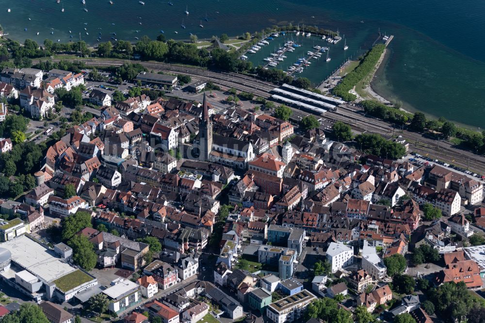 Radolfzell am Bodensee aus der Vogelperspektive: Stadtansicht vom Innenstadtbereich in Radolfzell am Bodensee im Bundesland Baden-Württemberg, Deutschland