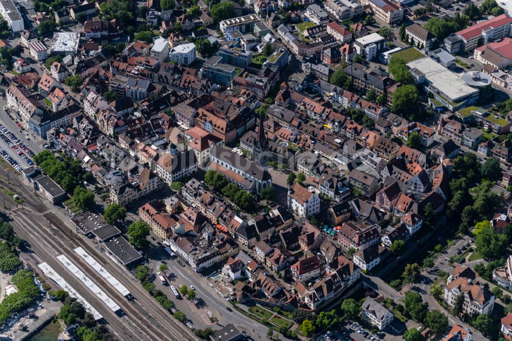 Radolfzell am Bodensee von oben - Stadtansicht vom Innenstadtbereich in Radolfzell am Bodensee im Bundesland Baden-Württemberg, Deutschland