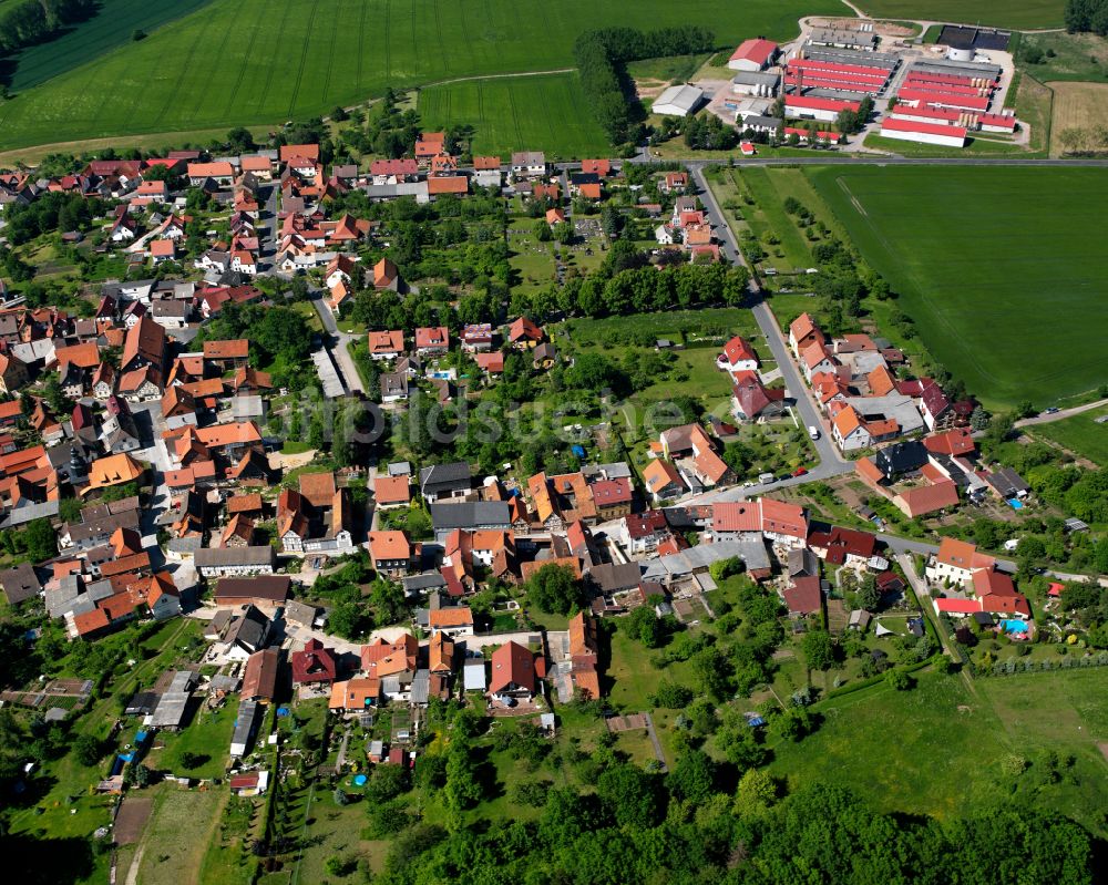 Rüdigershagen von oben - Stadtansicht vom Innenstadtbereich in Rüdigershagen im Bundesland Thüringen, Deutschland