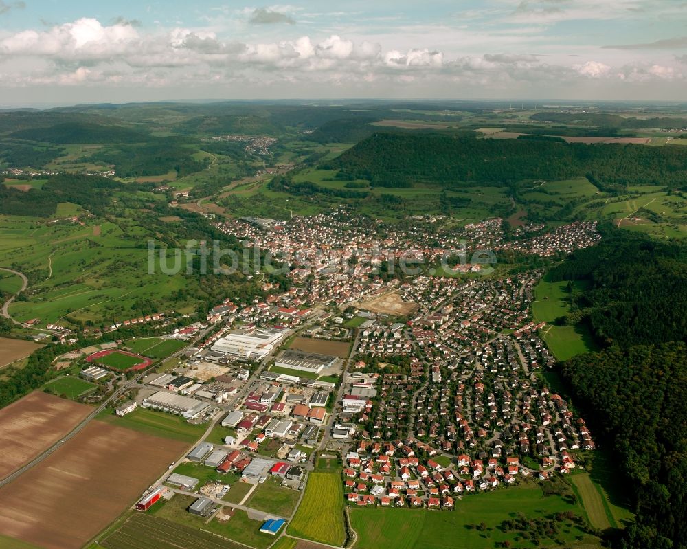 Reichenbach von oben - Stadtansicht vom Innenstadtbereich in Reichenbach im Bundesland Baden-Württemberg, Deutschland