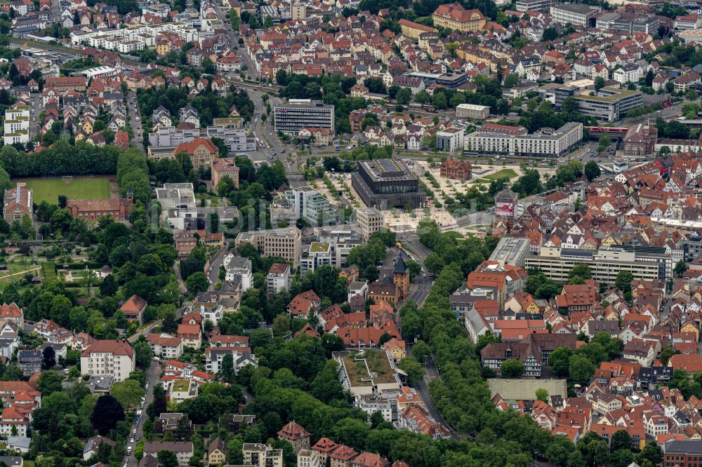 Reutlingen von oben - Stadtansicht vom Innenstadtbereich in Reutlingen im Bundesland Baden-Württemberg, Deutschland