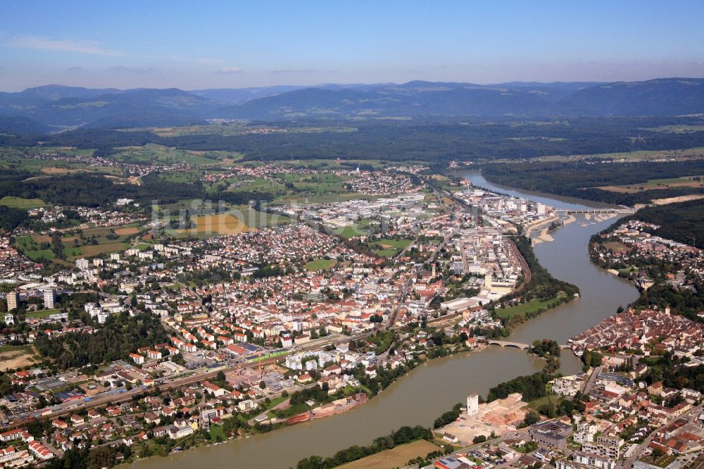 Rheinfelden (Baden) von oben - Stadtansicht vom Innenstadtbereich in Rheinfelden (Baden) im Bundesland Baden-Württemberg