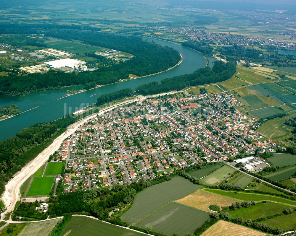Rheinhausen von oben - Stadtansicht vom Innenstadtbereich in Rheinhausen im Bundesland Baden-Württemberg, Deutschland
