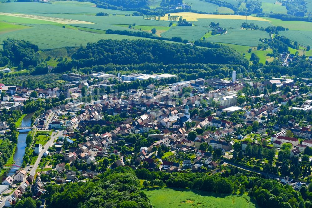 Luftbild Roßwein - Stadtansicht vom Innenstadtbereich in Roßwein im Bundesland Sachsen, Deutschland