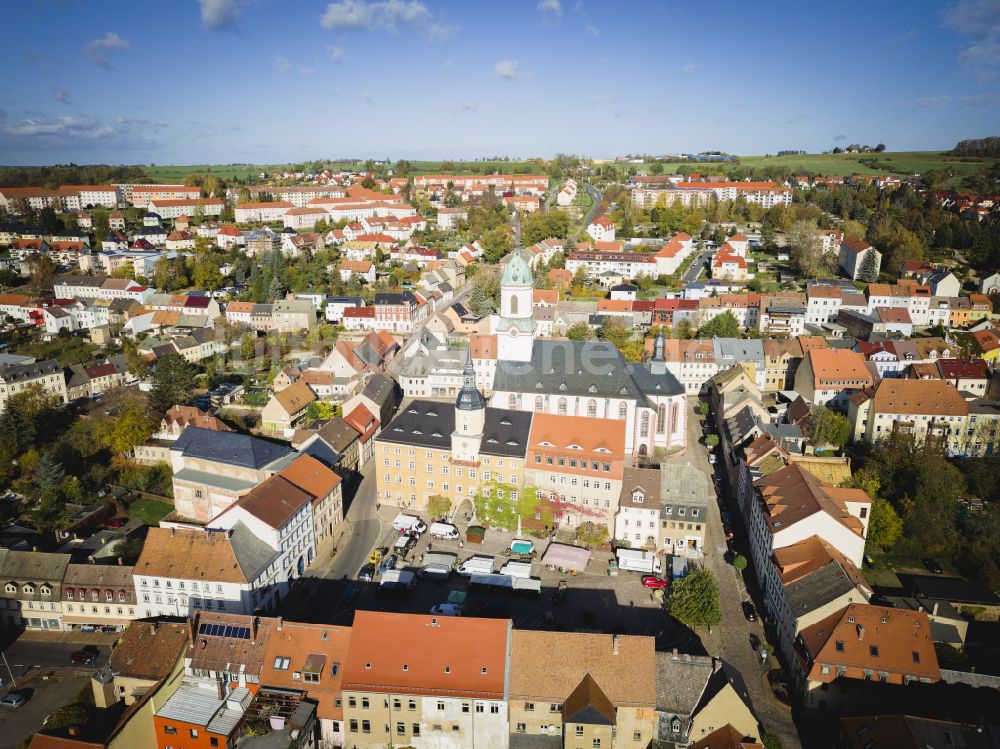 Luftbild Roßwein - Stadtansicht vom Innenstadtbereich in Roßwein im Bundesland Sachsen, Deutschland