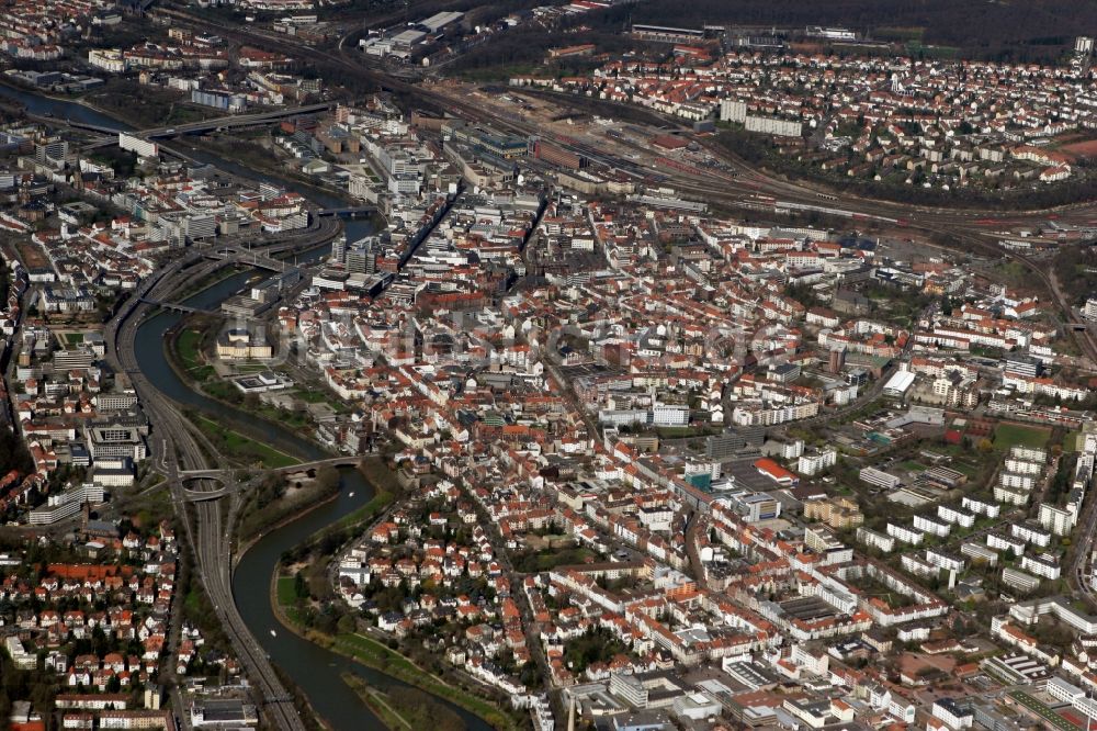 Luftaufnahme Saarbrücken - Stadtansicht vom Innenstadtbereich in Saarbrücken im Bundesland Saarland