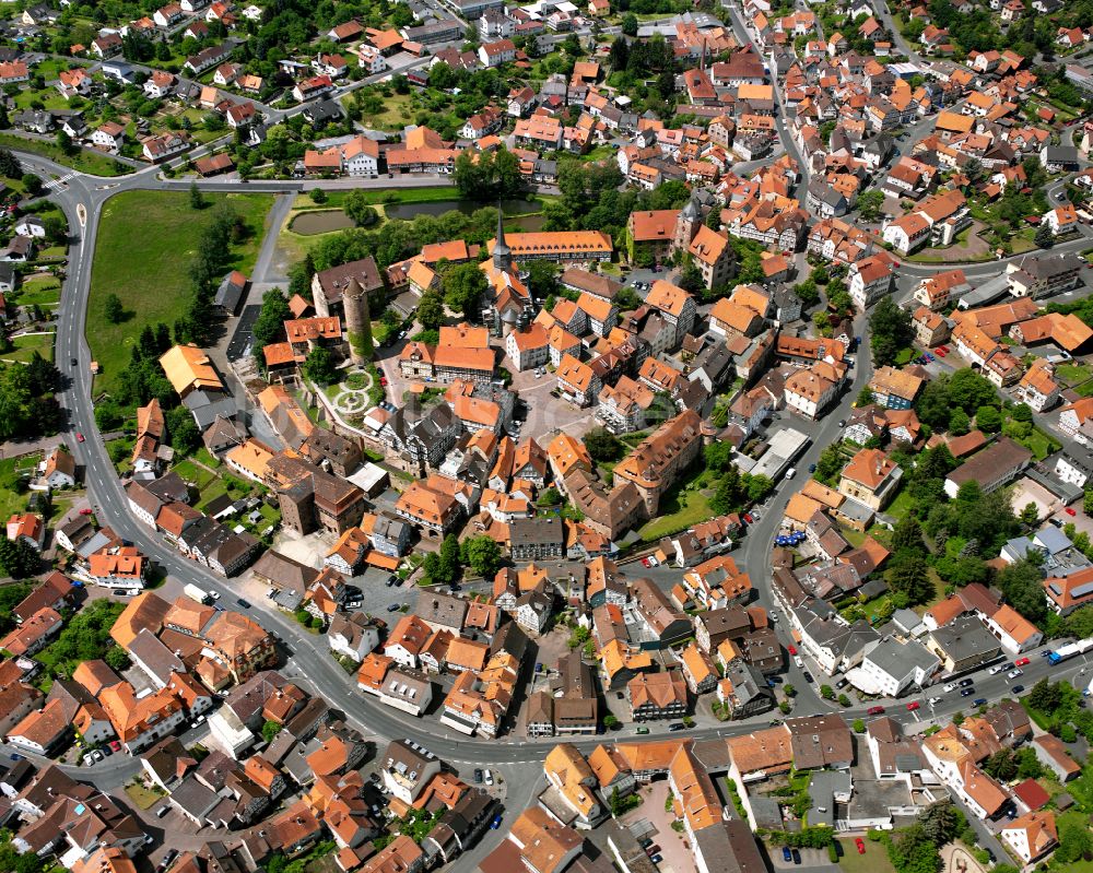 Schlitz Von Oben Stadtansicht Vom Innenstadtbereich In Schlitz Im 7471