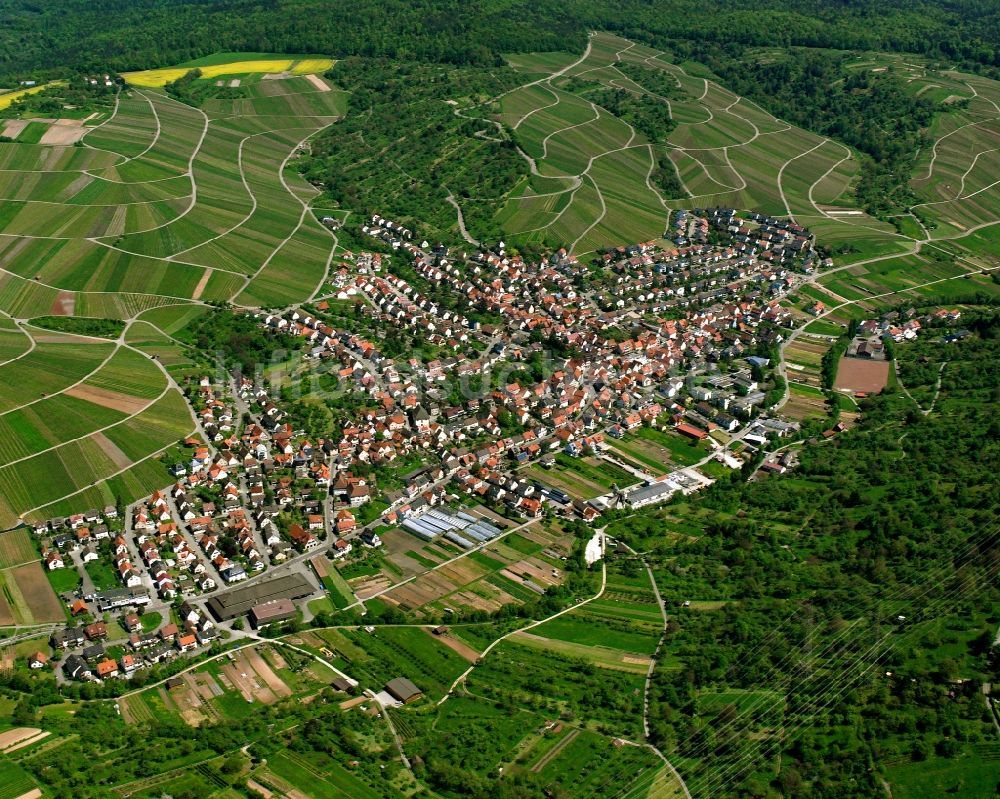 Luftaufnahme Schnait - Stadtansicht vom Innenstadtbereich in Schnait im Bundesland Baden-Württemberg, Deutschland