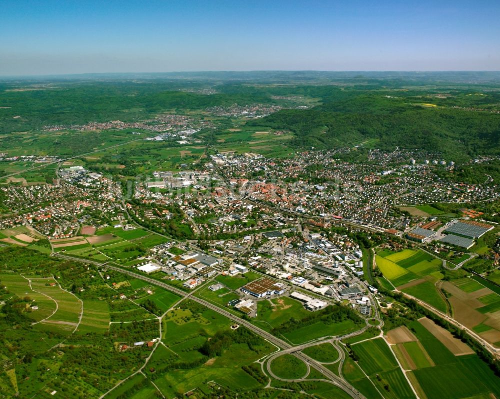 Luftaufnahme Schorndorf - Stadtansicht vom Innenstadtbereich in Schorndorf im Bundesland Baden-Württemberg, Deutschland