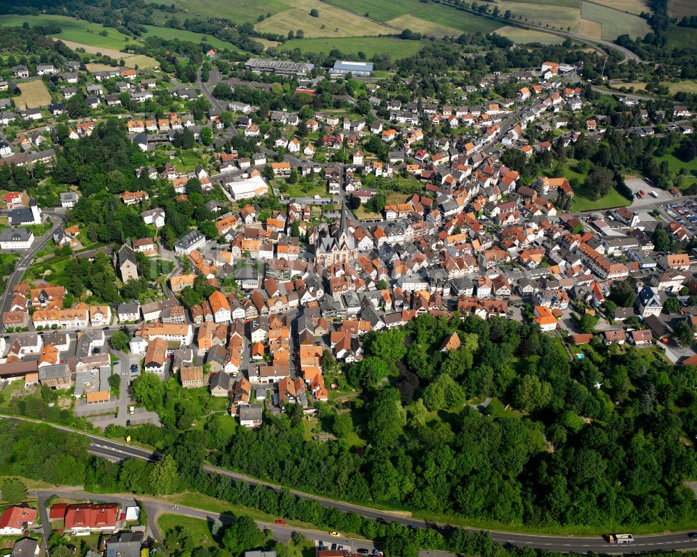 Luftaufnahme Schotten - Stadtansicht vom Innenstadtbereich in Schotten im Bundesland Hessen, Deutschland