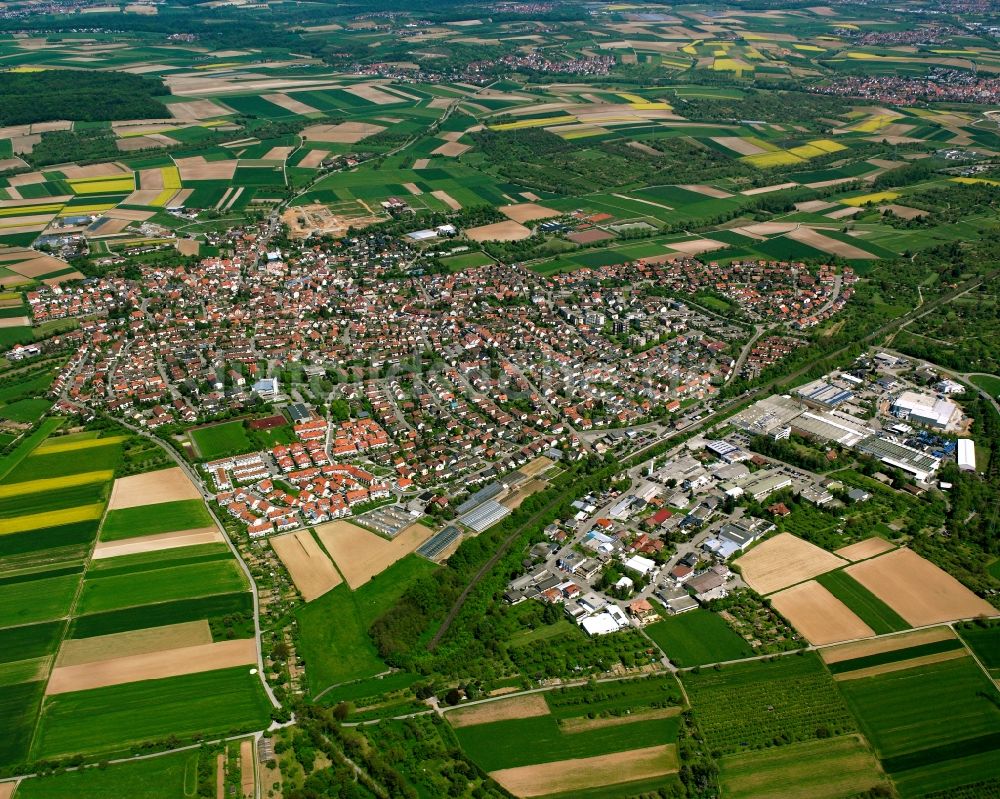 Luftaufnahme Schwaikheim - Stadtansicht vom Innenstadtbereich in Schwaikheim im Bundesland Baden-Württemberg, Deutschland