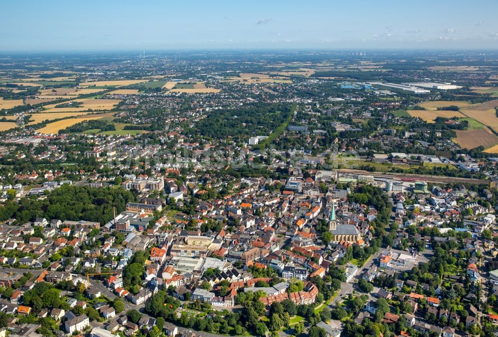 Luftaufnahme Unna - Stadtansicht vom Innenstadtbereich am Südring in Unna im Bundesland Nordrhein-Westfalen