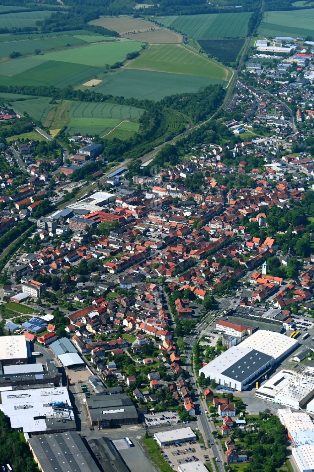 Luftaufnahme Seesen - Stadtansicht vom Innenstadtbereich in Seesen im Bundesland Niedersachsen, Deutschland