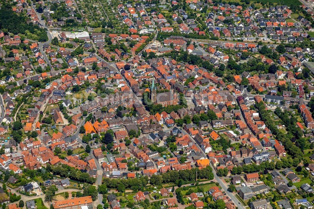 Luftaufnahme Sendenhorst - Stadtansicht vom Innenstadtbereich in Sendenhorst im Bundesland Nordrhein-Westfalen, Deutschland