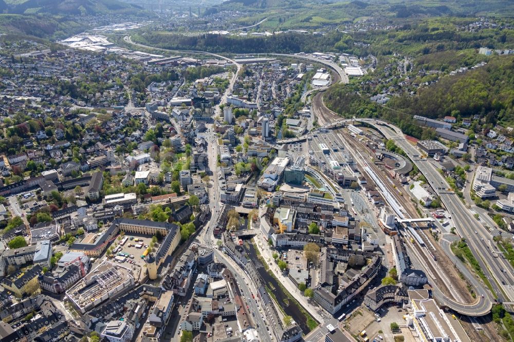 Luftbild Siegen - Stadtansicht vom Innenstadtbereich in Siegen im Bundesland Nordrhein-Westfalen, Deutschland