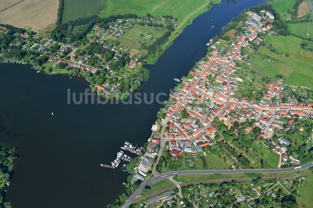 Luftbild Havelsee - Stadtansicht vom Innenstadtbereich und Stadtzentrum am Ufer des Beetzsees in Havelsee im Bundesland Brandenburg