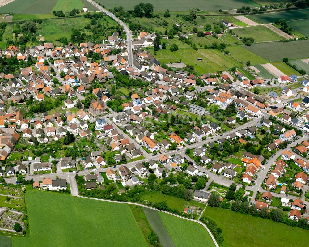 Luftbild Staffort - Stadtansicht vom Innenstadtbereich in Staffort im Bundesland Baden-Württemberg, Deutschland