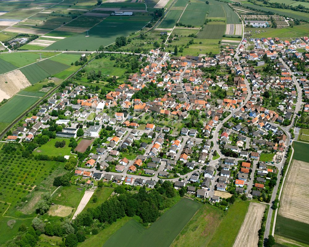 Staffort aus der Vogelperspektive: Stadtansicht vom Innenstadtbereich in Staffort im Bundesland Baden-Württemberg, Deutschland